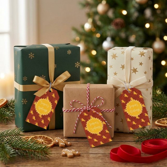 Anpassad julsk gingerbread presentetikett (Skapare uppladdad)