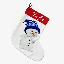 Anpassad julskorsten tomte Röd och Vit Stor Julstrumpa