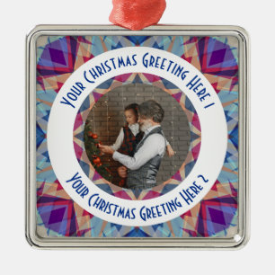 Anpassad julstjärna Jolly Blue fotograttis Julgransprydnad Metall
