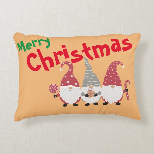 Anpassad jultoma med tre ljus prydnadskudde (Framsidan)