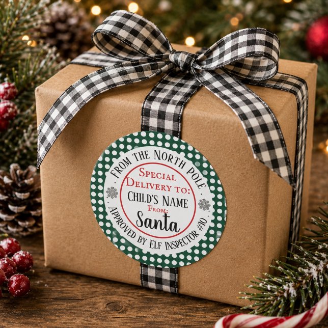 Anpassad julverkstad runt klistermärke (Custom Christmas Workshop Classic Round Sticker)