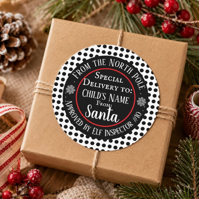 Anpassad julverkstad runt klistermärke (Custom Christmas Workshop Classic Round Sticker)