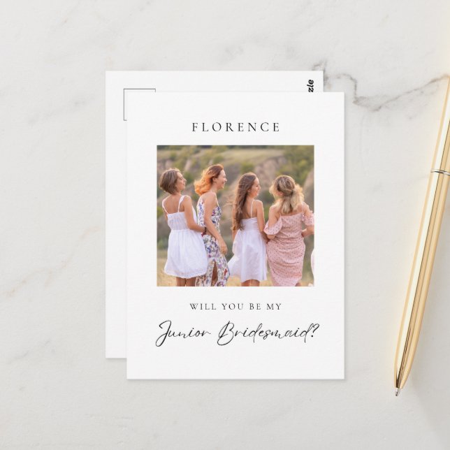 Anpassad Junior Brudtärna-förfrågan Foto Vykort (Fram/Back In Situ)