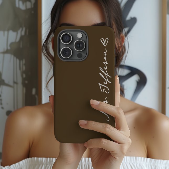 Anpassad "Just Married" Telefonfodral för Brud och (Custom Wedding Phone Case Gift for Mrs and Mr, Wife and Husband, Couple Anniversary & Newlyweds)