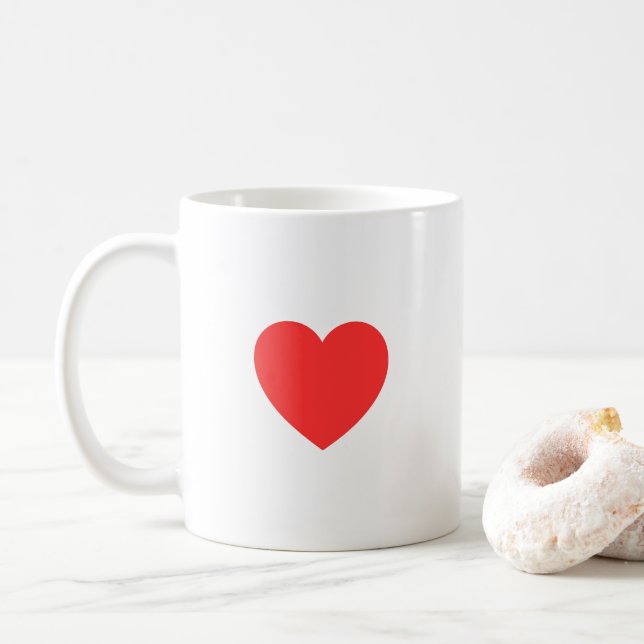 Anpassad Kaffe Kopp med Rött Hjärta (Med munk)