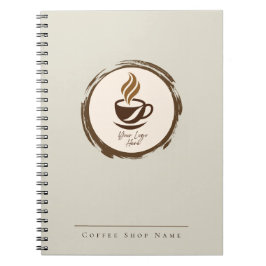 Anpassad kaffebar-notisbok med logotyp anteckningsbok