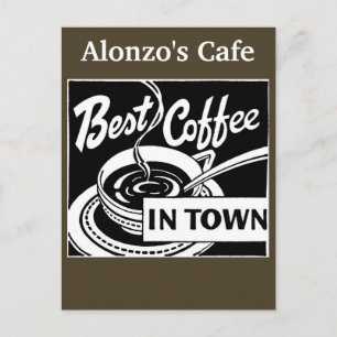 Anpassad kaffebutik/restaurang - Mörk - rostning Vykort