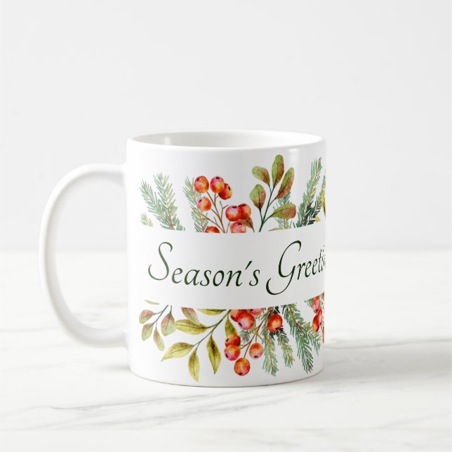 Anpassad kaffemugg med botanisk banderoll (Vänster)