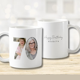 Anpassad kaffemugg med två bilder för 70-årsdag