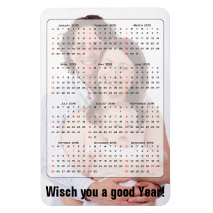 Anpassad kalender + eget foto / bakgrund / text magnet