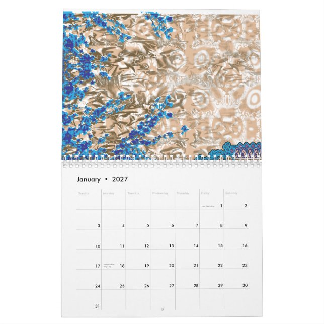 Anpassad kalender | Stilsäkert present | Daglig gl (Jan 2027)