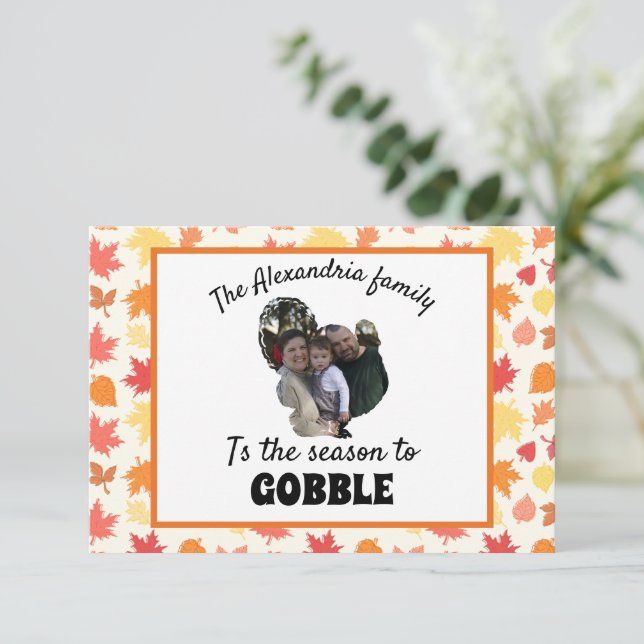 Anpassad kalkonbild för thanksgiving-säsongen att  kort (Stående Fram)