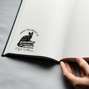 Anpassad kalligrafisk namn, bibliotekskattbok stämpel