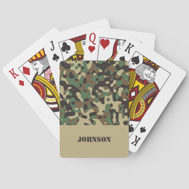 Anpassad kamouflage mönster casinokort (Baksidan)