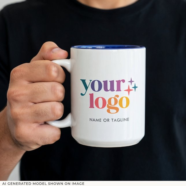Anpassad Kampanj Företag Logotyp Mugg (Mug shown in 15 oz choose your size and color before check out.)