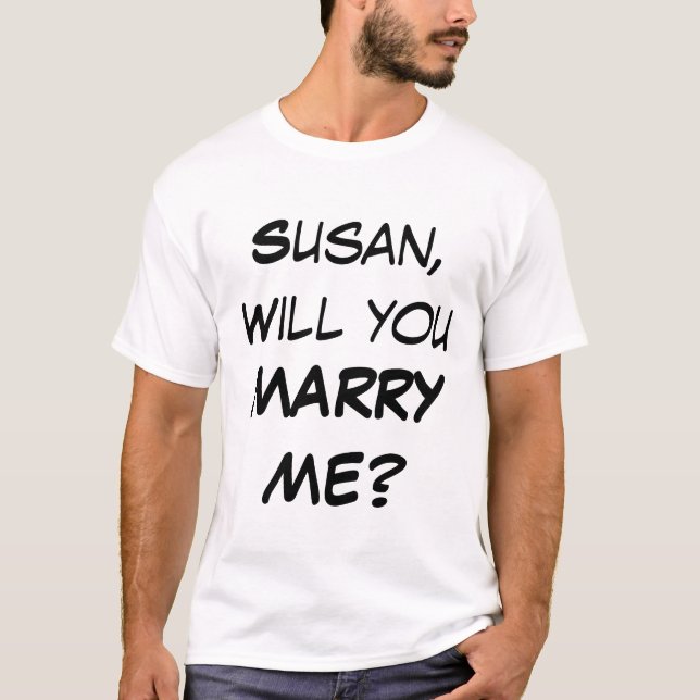 Anpassad kan du MARRY MIG? T-shirt (Framsida)