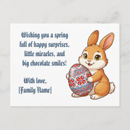 Anpassad kanin-kort - Etniskt ägg & redigerbart na Helg Vykort