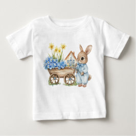 Anpassad kanin med blå blommor t shirt