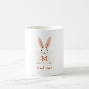 Anpassad kaninmonogram Namngåva Kaffemugg