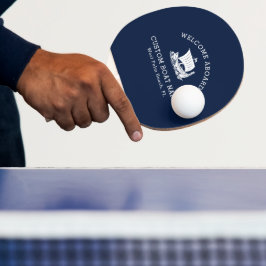 Anpassad kaptensbåt, nautisk fartygslogotyp, flott pingisracket