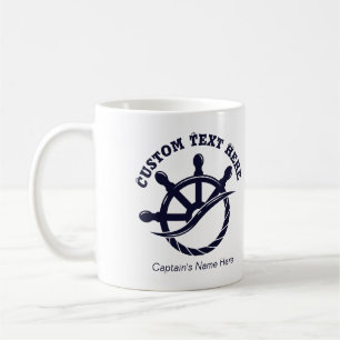Anpassad kaptensbåt Nautisk present Kaffemugg
