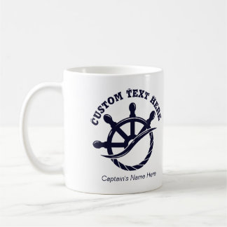 Anpassad kaptensbåt Nautisk present Kaffemugg