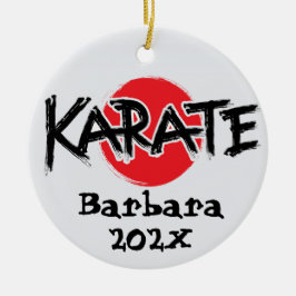 Anpassad karate julgran julgransprydnad keramik
