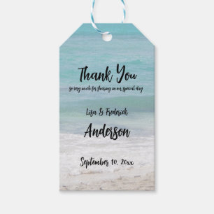 Anpassad karibisk strand Tack från par Presentetikett