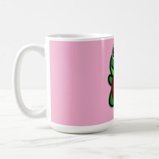Anpassad kärlek du kawaii grod hjärta present kaffemugg (Vänster)