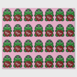 Anpassad kärlek du kawaii grod hjärta present presentpapper