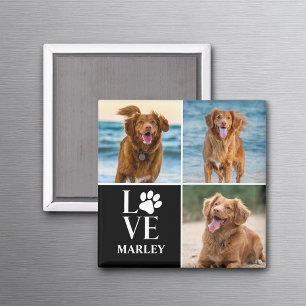 Anpassad kärlek Hundälskare Namn Foto Collage Husd Magnet