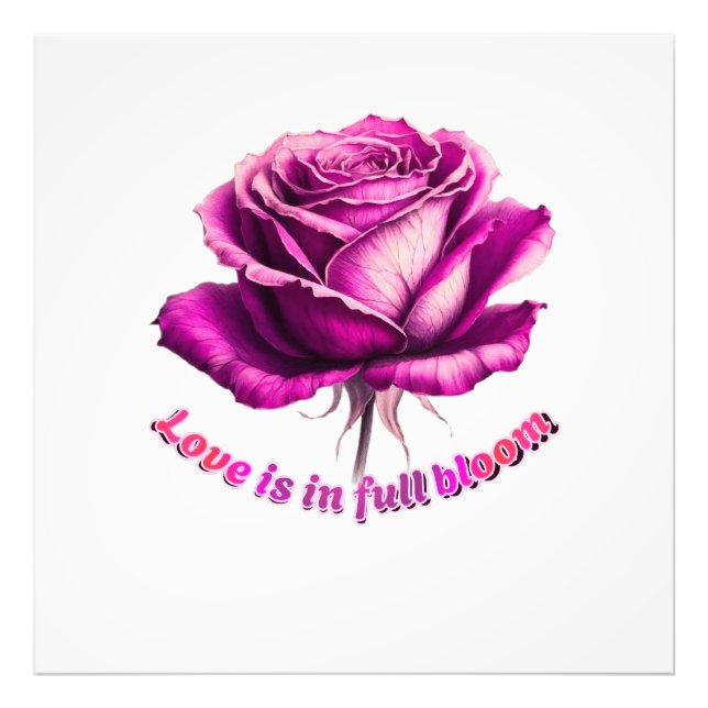 Anpassad kärlek i full blom Rose Valentine-present Fototryck (Framsidan)