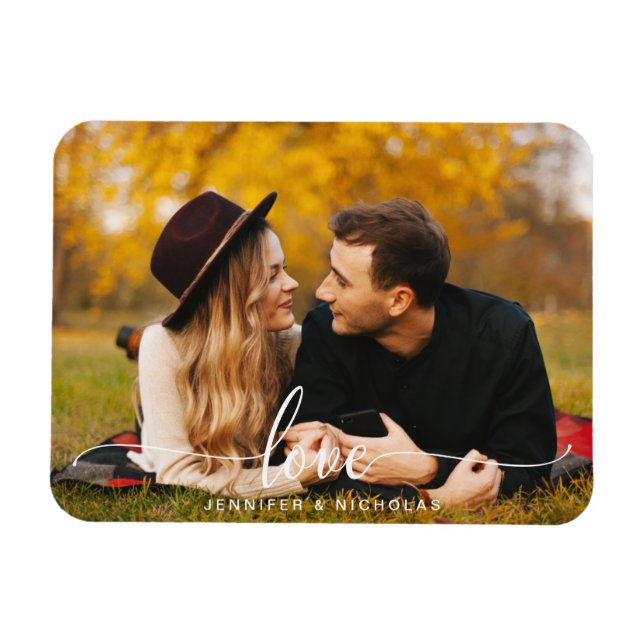Anpassad Kärlek Skript Foto Magnet (Horisontell)
