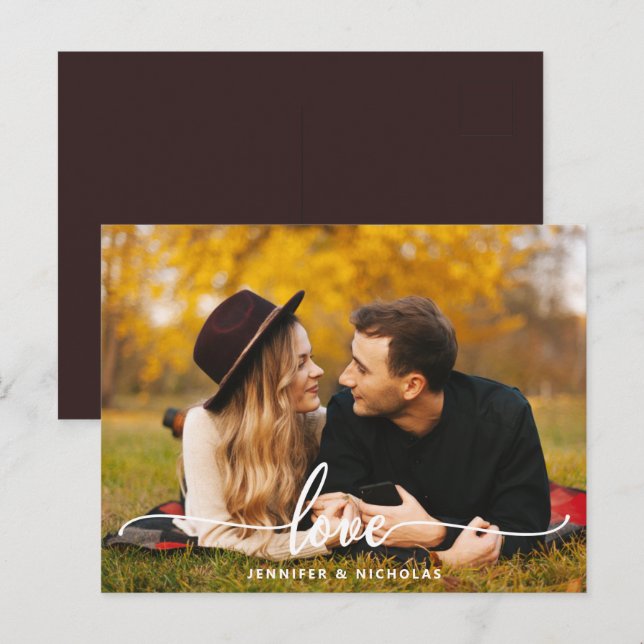 Anpassad Kärlek Skript Foto vykort (Fram/baksida)