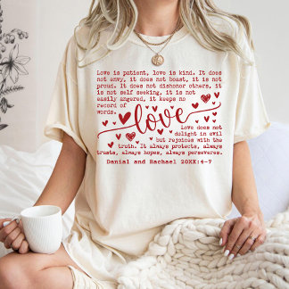 Anpassad kärleksvers med namn som bröllopsgåva t shirt