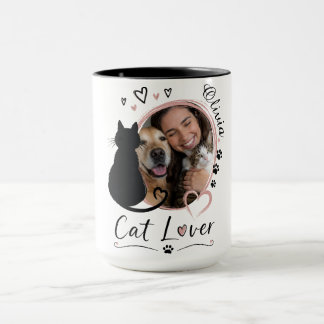Anpassad Kattälskare Fotokopp med Namn | Anpassad Mugg