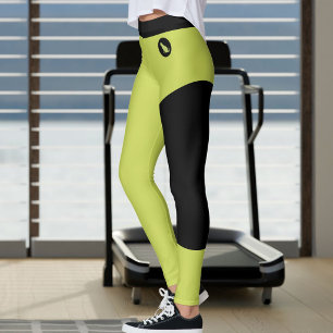 Anpassad kattälskare husdjursmamma gul grön svart leggings