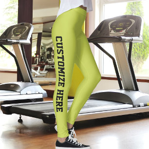 Anpassad kattälskare husdjursmamma gul grön svart leggings