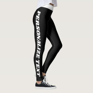 Anpassad kattälskare husdjursmamma vit svart mönst leggings