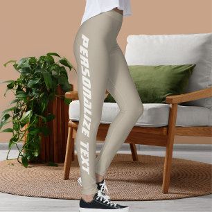 Anpassad Kattälskare Pet Mom Varm Taupe Neutral Leggings