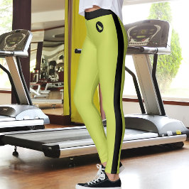 Anpassad kattälskare sällskapsdjur mamma gul grön leggings