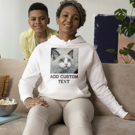 Anpassad kattälskare Vit Grå Text Söt Husdjur Foto T Shirt