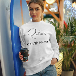 Anpassad Kattälskare Vit Och Svart Skript Kattmamm T Shirt