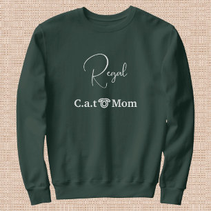 Anpassad Kattälskare Vit Skript Kattmamma Skoggrön T Shirt