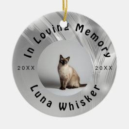Anpassad kattfotocirkelramdesign julgransprydnad keramik