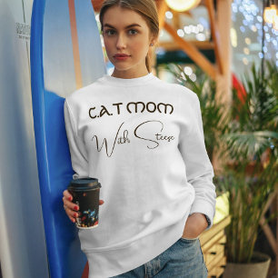 Anpassad Kattmamma Brun Skrift Rolig Husdjursägare T Shirt