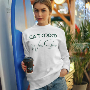 Anpassad Kattmamma Grön Skrift Rolig Husdjursägare T Shirt