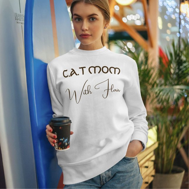 Anpassad kattmamma mörkbrun rolig text husdjursäls t shirt (Skapare uppladdad)