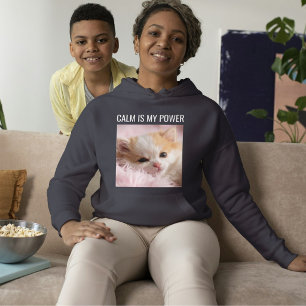 Anpassad kattmamma mörkgrå vit text söt husdjur fo t shirt