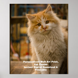Anpassad kattplanschett - Hämta digitalt husdjurpo Poster